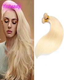 Brazilian Virgin Hair Extensions 2 Bundles 613 Blonde Human Hair Straight Hair Blonde Two Pieces One Set Double Wefts9665708