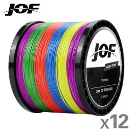 Lines JOF 8/12 Strands 1000M 500M 300M PE Braided Multifilament Fishing Line Tresse Peche Saltwater Fly Weave for Carp Pesca