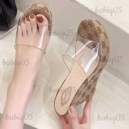 Sandals Women Summer Slippers Transparent Wedges Sandals High Heel Female Platform Shoes 2023 Trend Clogs Slides Trending Heels T240301