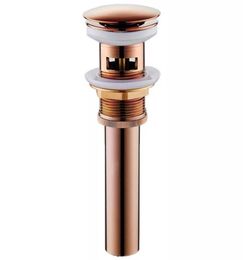 Plated Rose Gold Bathroom Sink Pop Up Drain with Overflow Vanity Sink Basin Lavatory Sink Waste Drain6803461