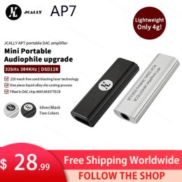 Accessories JCALLY AP7 Portable DAC Amplifier With AK4377ECB Phones AMP Supports PCM 32bit/384kHz DSD128 Type C to 3.5mm Headphone Amplifier