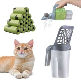 Housebreaking Cat Litter Shovel Scoop OnePiece Philtres Removable Portable Commode Picker Cat Litter Box Cleaning Supplies Pet Accessories