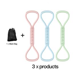 3PCS 8 Shaped Resistance Tension Rope For Strength Training Exercise Elastic Stretch Band Yoga Workout Equipment 240226