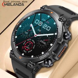 Other Watches Melanda 1.39-inch high-definition Bluetooth call intelligent mens sports and fitness tracker heart monitor 400mAh for Android iOS K56 Q240301