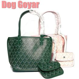 Evening Bags Dog Goyar A++Small Bag One Shoulder Handbag Capacity Shoulder Bag Shopping Bag Mummy Handbag Double sided Mini Leather J240301