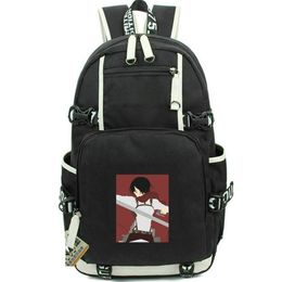 Mikasa Ackerman backpack Photo daypack Anime school bag Cartoon Print rucksack Casual schoolbag Computer day pack