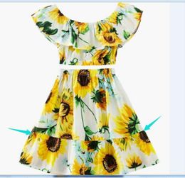 New Summer Girls Clothing Set Toddler Kids Baby Girl Clothing Off Shoulder Crop Tops and Skirt 2-Piece Outfits Clothes5806643