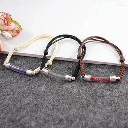 Bangle Diy Hair Locket Glass Curved Pipe Bracelet Name On Rice Transparent Small Bottle Jewelry Accessories
