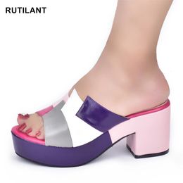 Italian Lady Shoes Multicolor Design Wedges Shoes for Women Platform Shoes High Heels Thick Heel Slingbacks Lady Wedge Sandals 240229