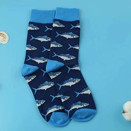 Amazon TEMU Cross-border Exclusive Supply of Autumn and Winter Trendy Socks, Tuna Socks, Men's Ins Creative Long Socks, High Top Socks