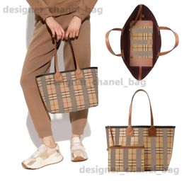 Shoulder Bags Mummy crossbody Canvas bags Women London clutch o9 men shoulder double side Large shopping duffle handbags TB stripe plaid Summer beach bag classic des