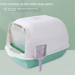 Boxes Cat Litter Basin Fully Enclosed Cat Toilet Splash Proof Odor Proof Flip Over Oversized Cat Litter Basins Excrement Cat Bedpans