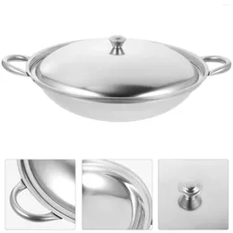 Pans Dry Pan With Lid Portable Cooking Appliances Large Pots Stainless Steel Wok Stove Small For Kitchen Items