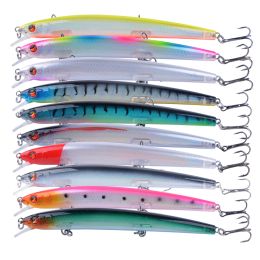Lures 100pcs 130mm 15g Artifical Hard Bait Minnow Fishing Lure Wobblers Floating Seabass Fishing Tackle Crankbait Long Casting 3D Eyes