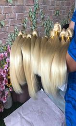 Whole 613 1B613 Straight Body Wave Blonde Human Hair Bundles Peruvian Brazilian Malaysian Virgin Blonde Hair Weaves 7149365