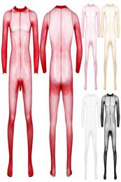 Men039s Socks Mens Full Body Stocking Onepiece See Through Sheer Long Sleeves Open Penis Sheath Closed Toes Hosiery Pantyhose 1577596