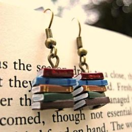 Dangle Earrings Creative Book Design Retro Style Zinc Alloy Silver Plated Jewellery Daily Wear Accessories Trendy Female Gift