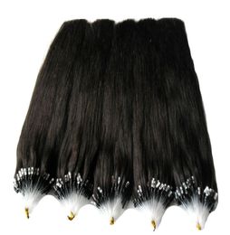 Micro Ring Beads Hair Extensions Micro Loop Real Remy Brazilian Hair 100G Remy Brazilian Straight Loop Micro Ring Human Hair Exten3191007