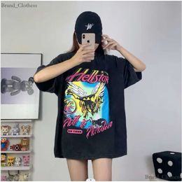 American Fashion Brand Hellstar Abstract Body Adopts Fun Print Vintage Tshirt High Quality Double Cotton Designer Casual Short Sleeve T-shirts for Men and Women 288