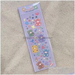 Gift Wrap Korean Stationary Supplies Cute Animal Laser Idol Card Decoration Sticker Diy Hand Account Po Frame Props Stickergift Drop Dhsh6