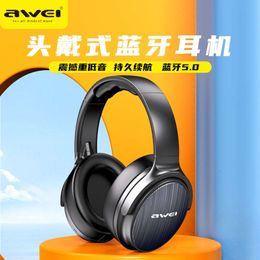 AWEI Uses 3D Headset Bluetooth Earphones, Game Folding Sports Wireless Earphones, Factory Stock, Private Model for Distribution