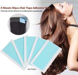 5 sheets 60 pcs 4cm08cm CPAM SUPER HAIR TAPE Adhesive Double Side Tape for remy human hair tools for hair extension2298520
