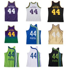 Stitched basketball jerseys #44 Pete Maravich pistoc 1971-72 74-75 mesh Hardwoods classic retro jersey Men Women Youth S-6XL