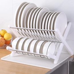 Kitchen Storage Tableware Drain Dish Rack Drying Flatware Dishes For Drainer Fold Folding