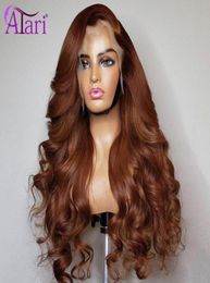 Lace Wigs Atari Chocolate Brown Ombre Human Hair Wig Brazilian Body Wave Hd Transparent Frontal Pre Plucked99303955830354