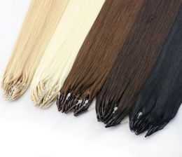 Invisible MINI 8d Nano Rings Micro Beads 100 Human Hair Extensions Remy Vigin Natural Brown Blonde Pure Colour 100strands 14 16 185473377