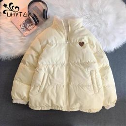 Parkas Cute Embroidery Women Parkas Coat Winter Thick Hairy Korean Loose Warm Jacket For Women Double Sided Design Pink Student Clothes