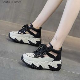 Dress Shoes Female Wedge Shoes Sequin Mesh Breathable Shoes Women Gold Silver Platform Sneakers Women Height Increasing Wedges Shoes CasualH2431