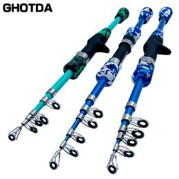 Rods GHOTDA Telescopic Fishing Rod Spinning Casting Lure Carp Rod 1.8m 1.5m 1.3m Small Ultralight Portable Travel Baticasting Rod