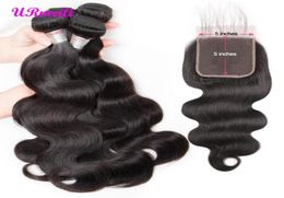 Indian Body Wave Bundles With Closure 55 Lace Closure Raw Virgin Indian Hair Weave 4 Bundles With Closure Body Wave Human Remy Ha46919122