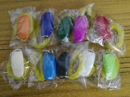 Whistles 10pcs/lot Free Shipping Fashion Dog Pet Click Clicker Training Trainer Aid Wrist Mix Colours