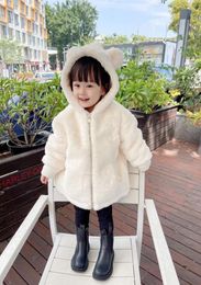 Baby Girl Jacket Winter Kids Girls Fur Warm Hooded Coats Cute babe Clothing Children039s Outerwear3191739