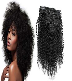 mongolian kinky curly hair clip in 8pcs clip in human hair extensions 100G human hair clip in extensions3661257