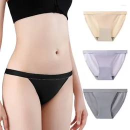 Women's Panties High Fork Narrow Edge Sports Triangle Pants Ice Silk Thin Breathable One Piece Underwear Low Waist Half Hip Wrap