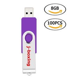 Whole 100PCS 8GB USB Flash Drives Metal Swivel Flash Memory Stick for PC Laptop Tablet Pen Drive Thumb Storage 10 Colours 6854788