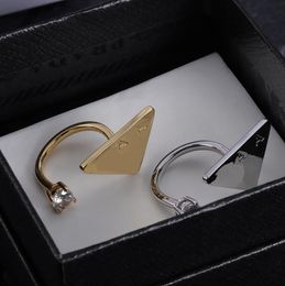 Exquisite Triangle Band Rings Famous Designer Letter Ring Bague Gold Silver Plated Fine Carving Finger Ring for Men Women Wedding Jewellery Gift