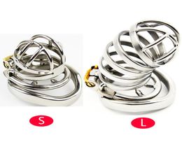 Chaste Bird Male Stainless Steel Cock Cage with Barbed Anti-off Ring Device Ring with Stealth New Lock Sex Toys A273 D190111052332213