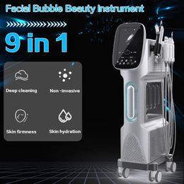 New Model 9 in 1 H2O2 Microdermabrasion Skin Purification Facial Moisturizing Deep Cleaning EMS RF Whitening Machine Hydradermabrasion Anti-aging