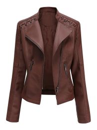 Jackets Women Jacket Leather Jacket 2023 Black Oversize Pu Faux Leather Jackets Motorcycle Suit Casual Slim Coat Female Outwear Tops