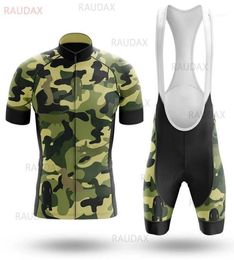 New Mens Camouflage Cycling Jersey Short Sleeve Bicycle Clothing Kit Bike Wear Triathlon Uniforme MTB Breathable Bike Suit Set19066932