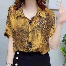 Women's Blouses Vintage Printed Lace Up Batwing Sleeve Leopard Shirts Clothing 2024 Summer Loose Casual Tops Office Lady