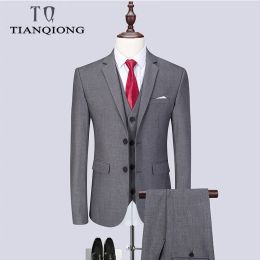 Suits 2019 Fashion Men's Latest Coat Pant Designs Casual Business Suit 3 Pieces Set /Men's Suits Blazers Trousers Pants Vest Waistcoat