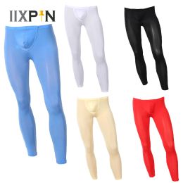 Pants White Athletic Running Bottoms Men Sport Pants See Through Stretchy Gym Training Fitness Yoga Leggings Sportswear Tight Trousers