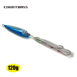 Lures Countbass 120g 4.3oz Japan Inchiku Jigs with Octoups Assist Hook, Squid Jigging, Saltwater Bottom Ship Snapper Fishing Lure