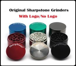 SharpStone Herb Grinder Metal Alloy Smoking Flat and Concave Grinders Tobacco Sharp stone 4 Layers 40 50 55 63mm Big Size Accessor1004258