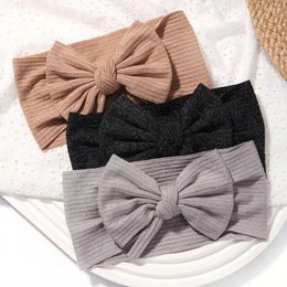 Hair Accessories 1PC Soft Knit Baby Headband Rib Bow Elastic Born Headbands For Babe Girl Children Turban Infant